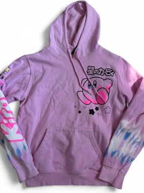 Pink Kirby Pullover Hoodie with Japanese Graphic